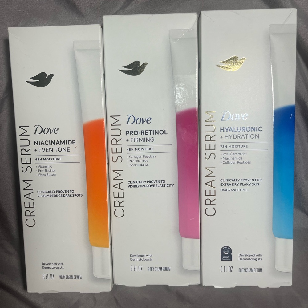 Dove Cream Serum Bundle of 3 new boxes